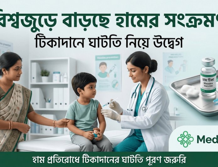 বিশ্বজুড়ে হামের সংক্রমণ বাড়ছে, টিকাদানে ঘাটতি নিয়ে উদ্বেগ