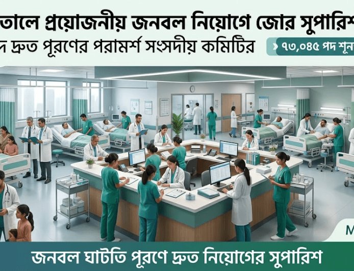 হাসপাতালে প্রয়োজনীয় জনবল নিয়োগের জন্য সংসদীয় কমিটির জোর সুপারিশ