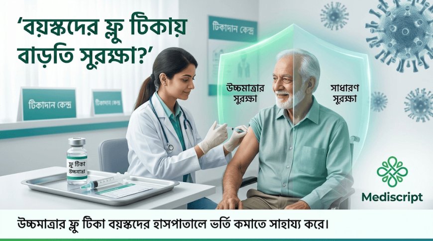 বয়স্কদের জন্য ফ্লু টিকায় নতুন আশার খবর: হাসপাতালে ভর্তি কমাতে পারে উচ্চমাত্রার ডোজ