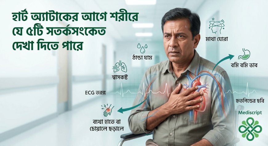 হার্ট অ্যাটাকের আগে শরীরে যে ৫টি সতর্কসংকেত দেখা দিতে পারে