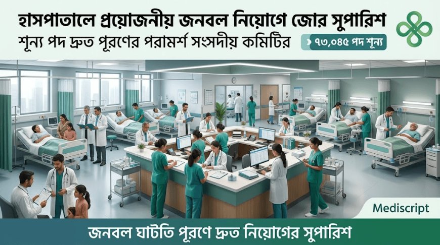 হাসপাতালে প্রয়োজনীয় জনবল নিয়োগের জন্য সংসদীয় কমিটির জোর সুপারিশ