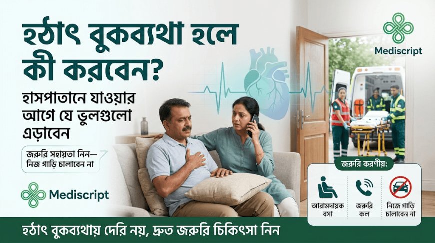 হঠাৎ বুকব্যথা হলে কী করবেন? হাসপাতালে যাওয়ার আগে যে ভুলগুলো এড়িয়ে চলবেন